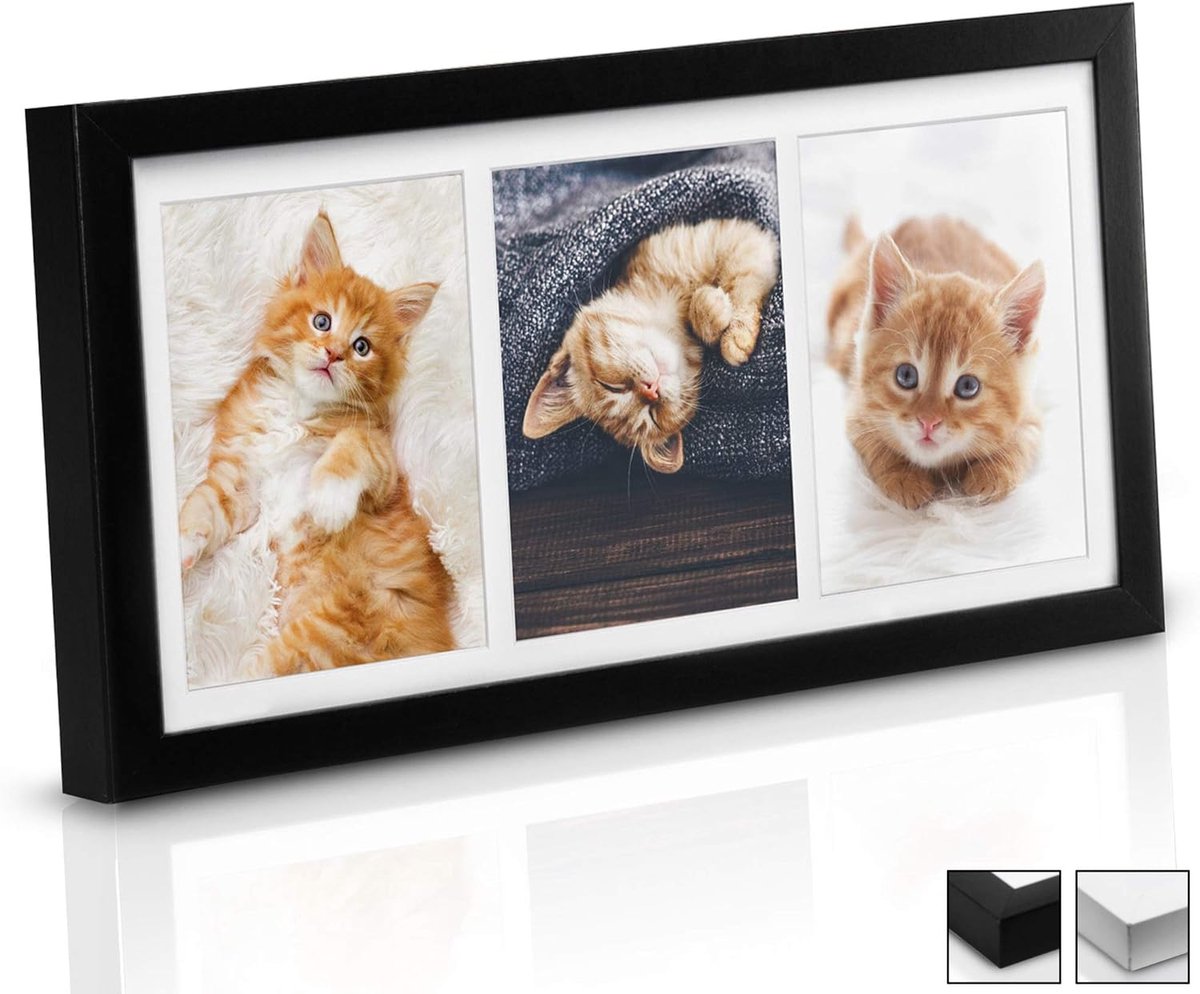 Famanu Galeria fotolijst zwart voor 3 foto's 10x15cm