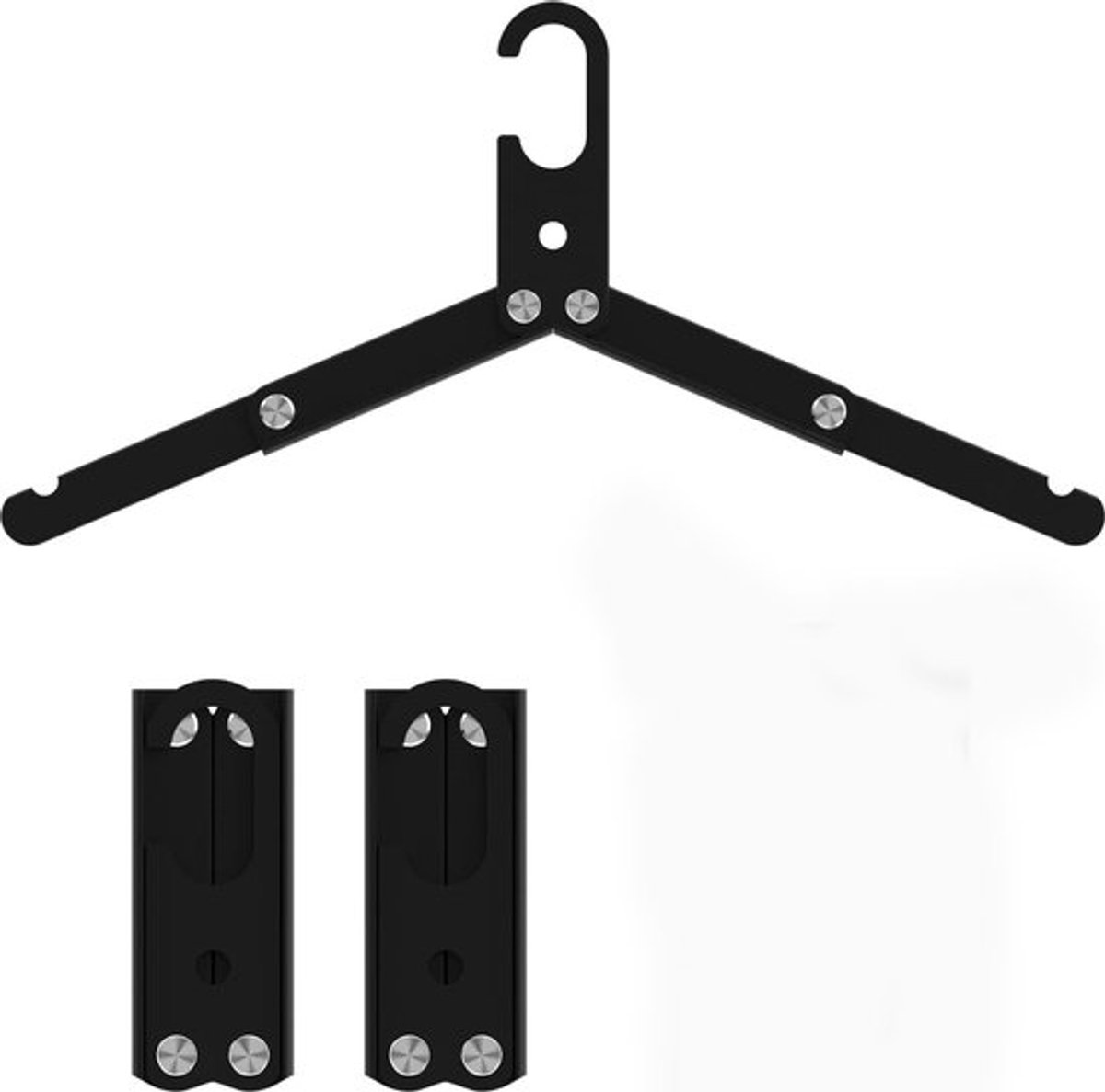 Set van 3 hoogwaardige aluminium kledinghangers, zwart