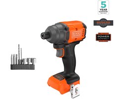 BLACK+DECKER 18V Brushless Slagschroevendraaier met bits (zonder accu en lader) - BLIM78N-XJ