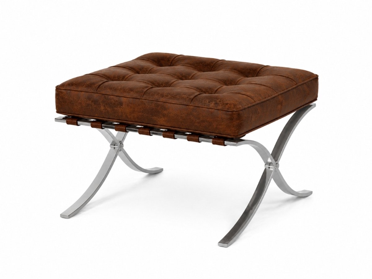 Malmo - Barcelona Chair Voetenbank - Hocker - Vintage Bruin