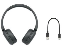 Draadloze Bluetooth-hoofdtelefoon On-Ear, tot 50 uur batterijduur met snellaadfunctie, zwart
