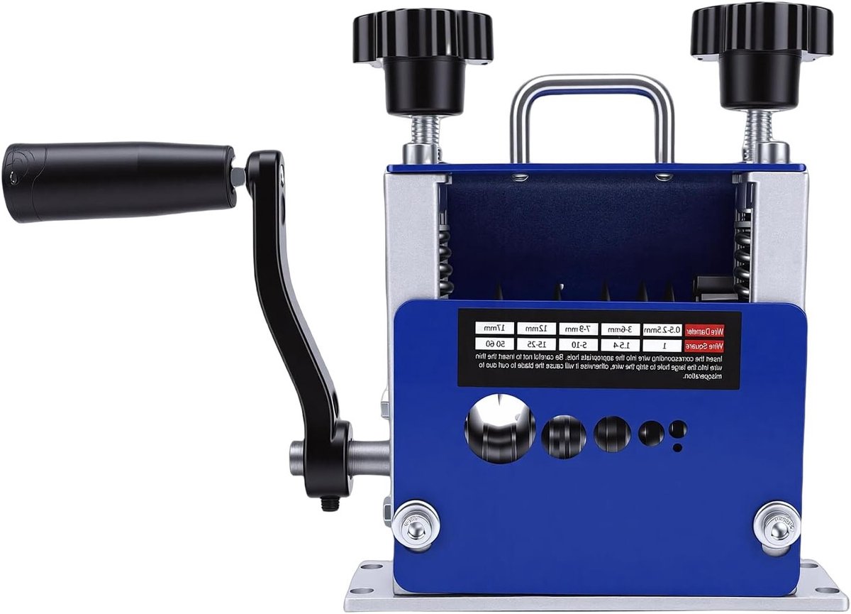 Draadstripmachine voor Multi-draadverwerking, Verstelbare Hoogte, Elektrische Kabelstripper met 6 Gaten voor 3,5mm tot 17mm Kabels