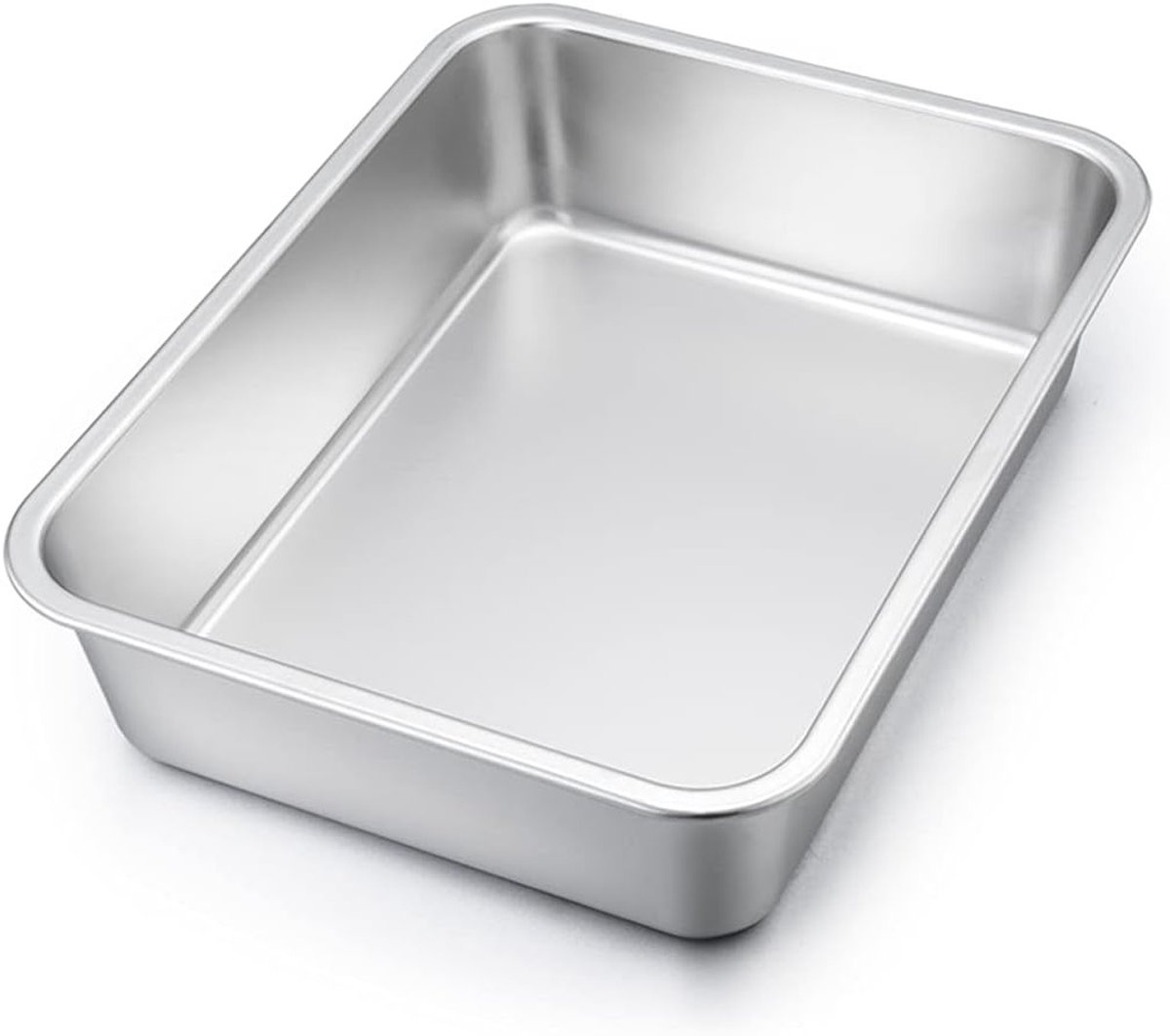 Rechthoekige Bakvorm van RVS voor Lasagne, Brownies en Gratins - 27 x 21 x 8 cm, Duurzaam, Hittebestendig en Vaatwasserbestendig