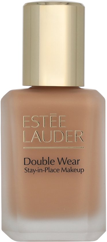 Estée Lauder Double Wear Stay-in-Place Make-up foundation, in de kleur 4C1 Outdoor Beige, in een glazen fles met gouden dop.
