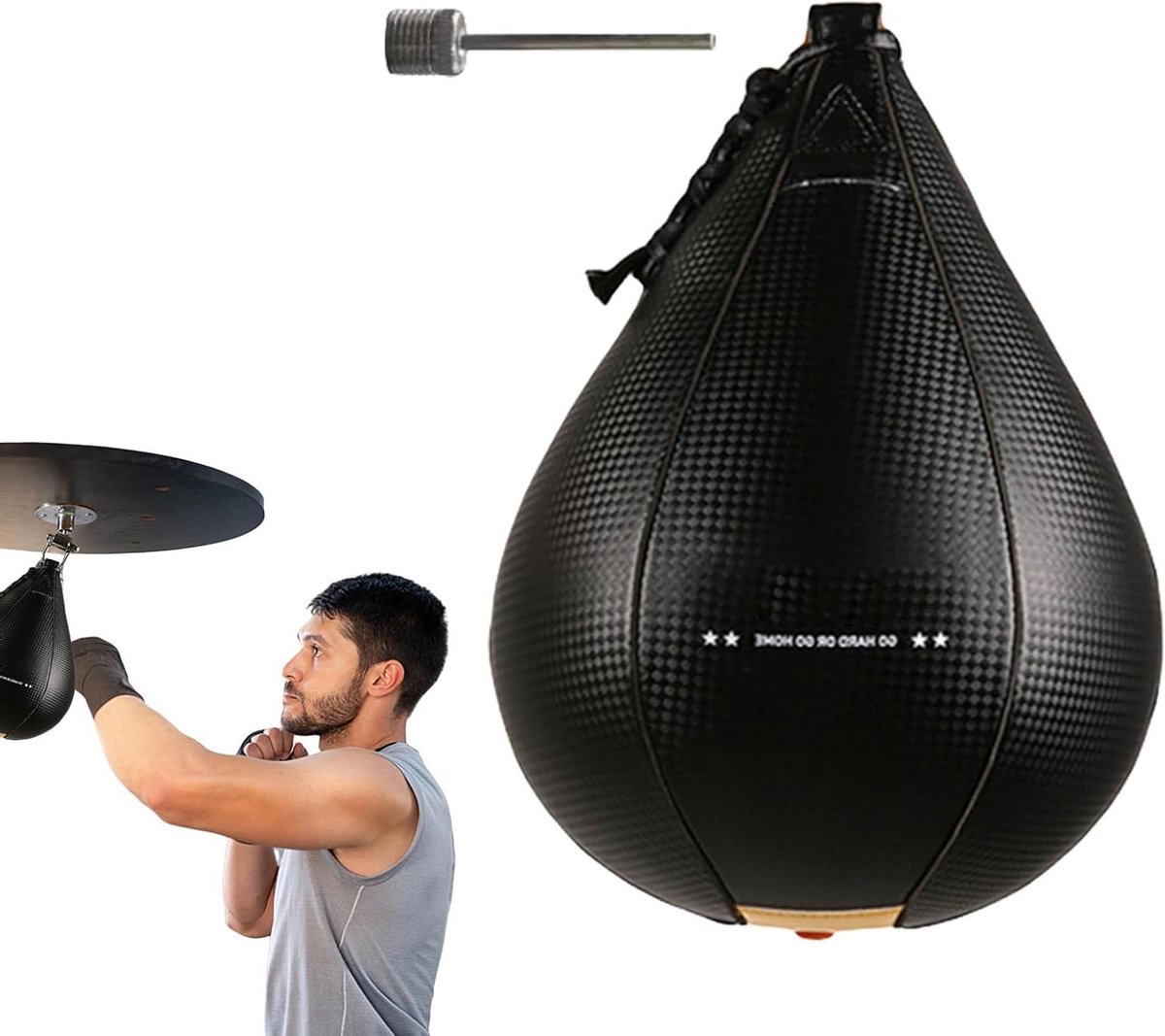 Slagbal - Speedbag Bokszak - Reflex Training - Meertraps Structuur - 55 cm Omtrek - Meerkleurig