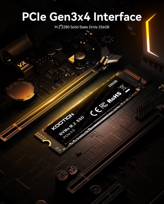 Interne SSD - Harde schijf NVMe schijf - Snellere computer - PCIe 3.0 Gen3x4 - 256GB - Zwart — afbeelding 4