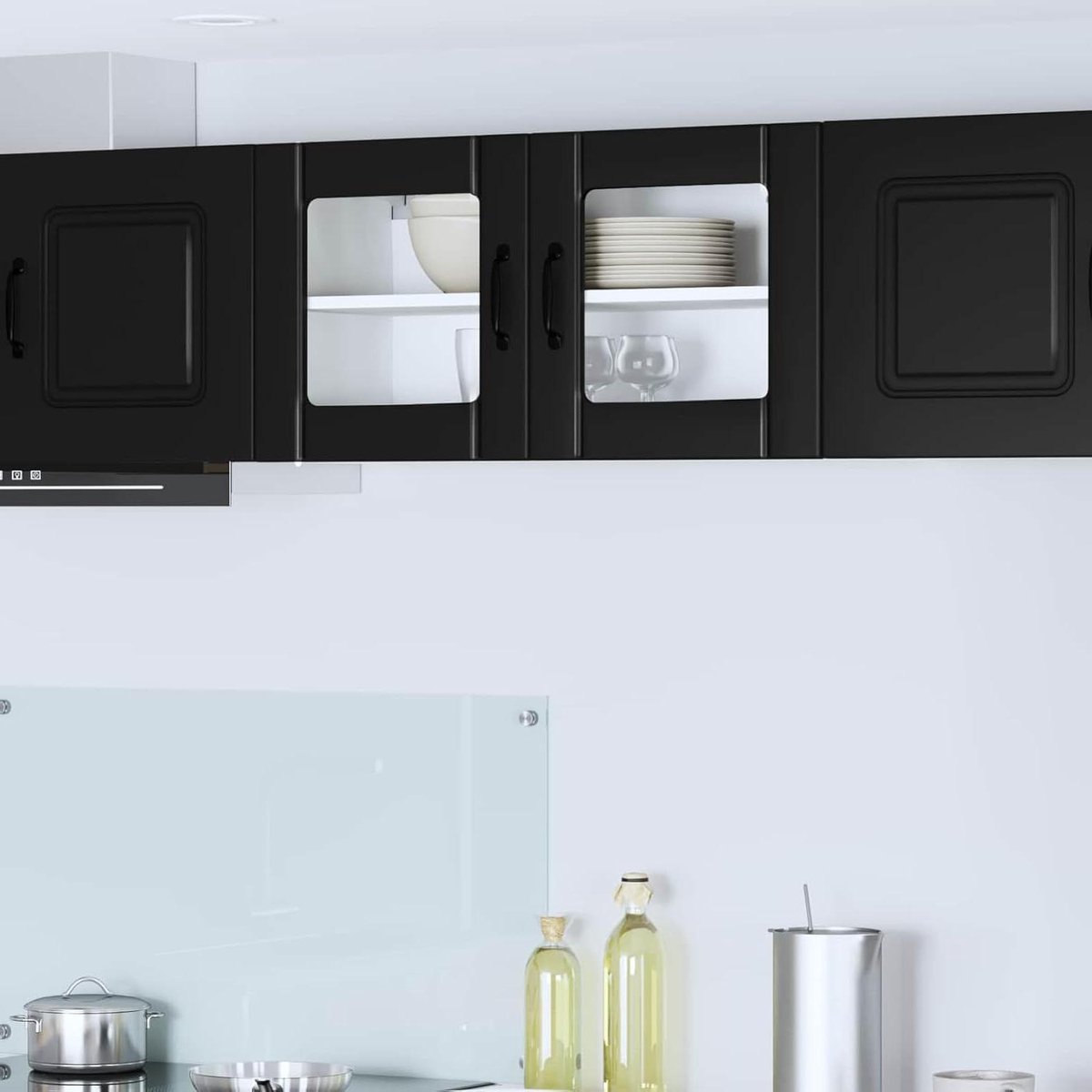 Keukenkast - Opbergkast Keuken - Keuken Organiseren - Houtmateriaal - 80 x 31 x 40 cm - Zwart