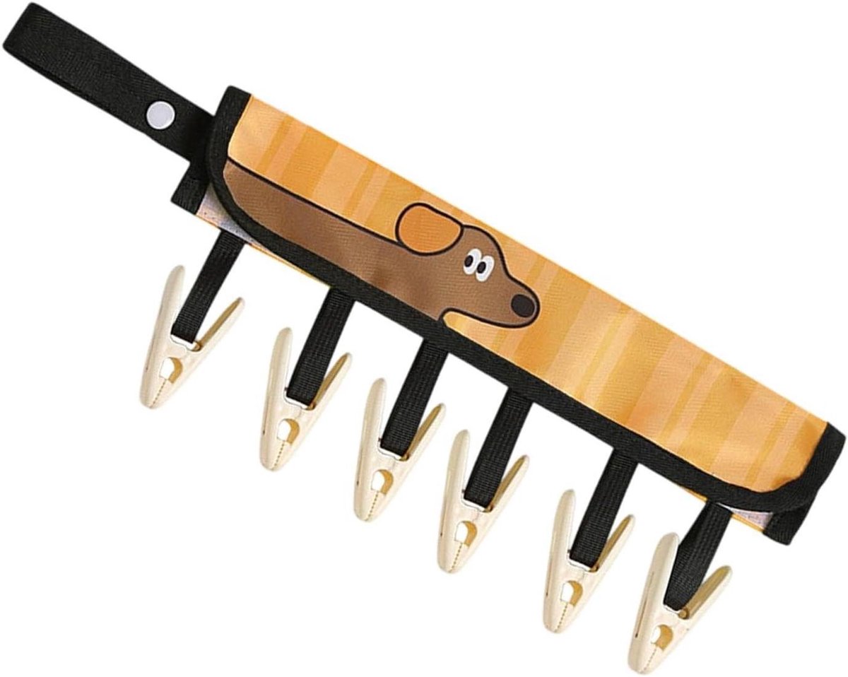Reiskleerhanger - Draagbare hanger - Kleding drogen - Zes stevige clips - 386 x 192 cm - Bruin
