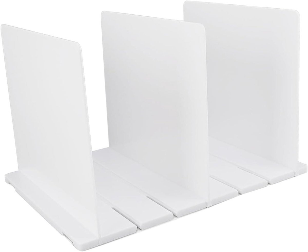 Plankverdeler Houder - Kast Organizer - Ruimte Besparen - Flexibele Montage - 33 x 25 cm - Wit