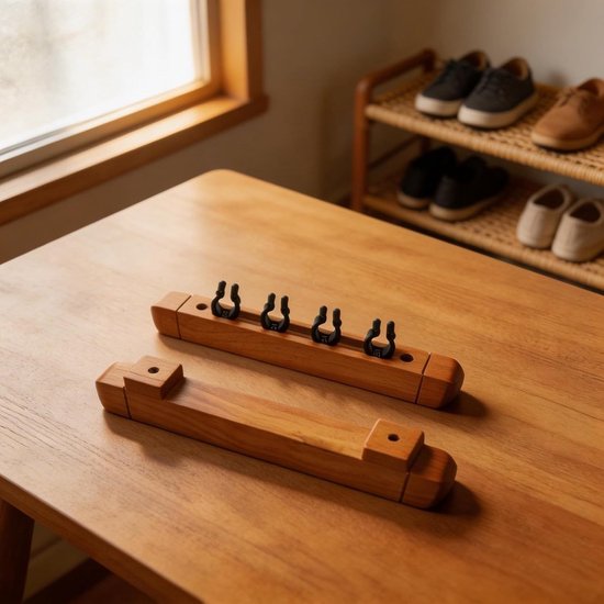 Zwembad Keu Rek - Houten Houder - Biljart Ordenen - Elegant Ontwerp - 270 mm Lengte - Geel — afbeelding 2