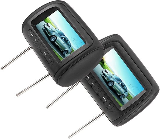Hoofdsteun Monitor - Auto Scherm - Reis Vermaak - Dubbele Video Invoer - 9.4 Inch - Zwart — afbeelding 5