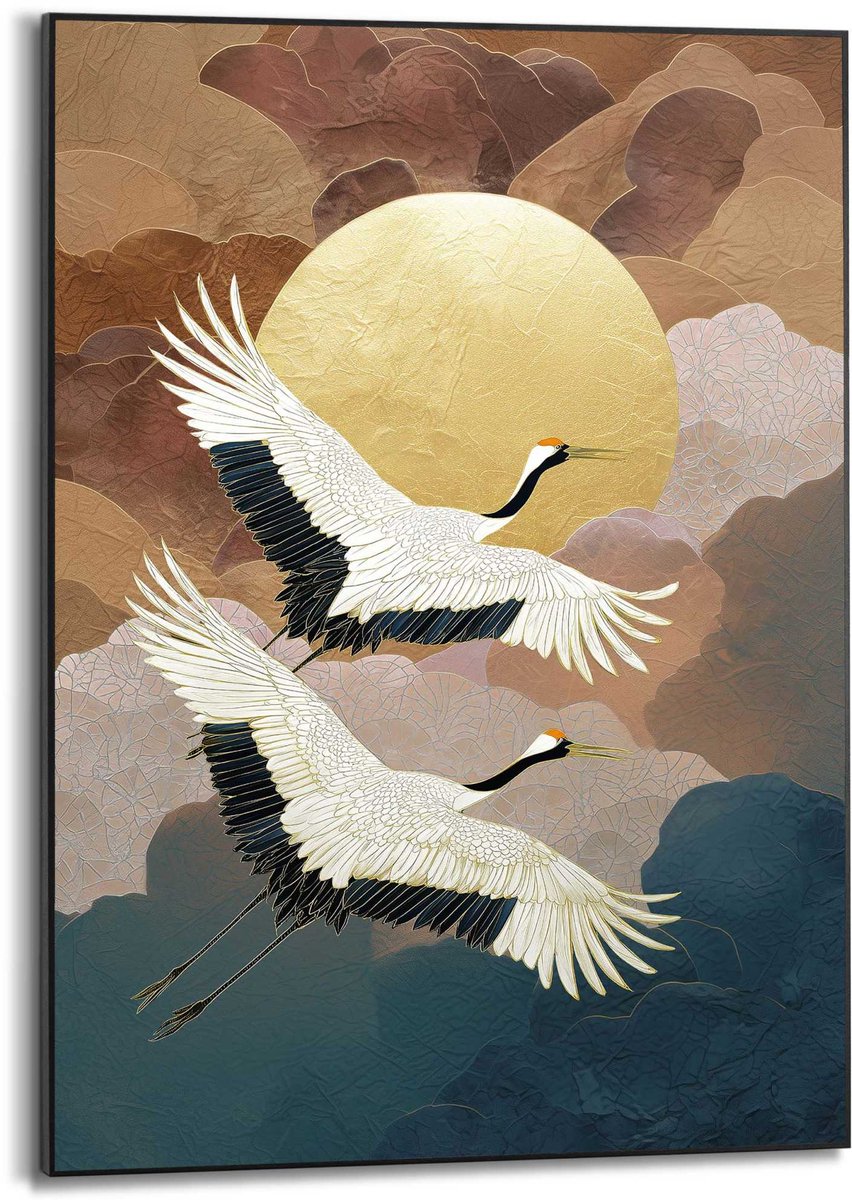REINDERS Schilderij Gouden Vlucht - 70 x 50 - Hout - REINDERS Gouden Vlucht Zwart