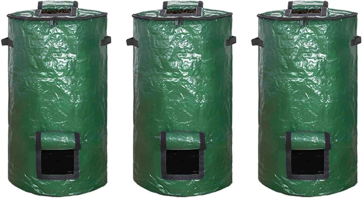 Compostbakzakken - Compostemmer zakken - Tuinafval verwerken - Versnelde fermentatie - D45cm x H80cm - Groen