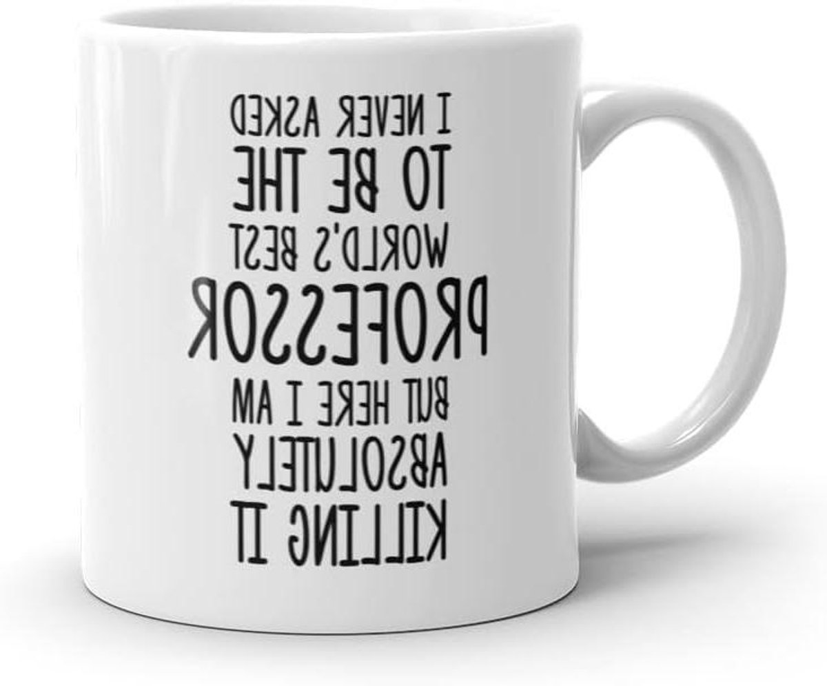 Koffiemok - Theeglas - Dagelijks Gebruik - Dubbelzijdig Bedrukt - 11 Ounce - Wit