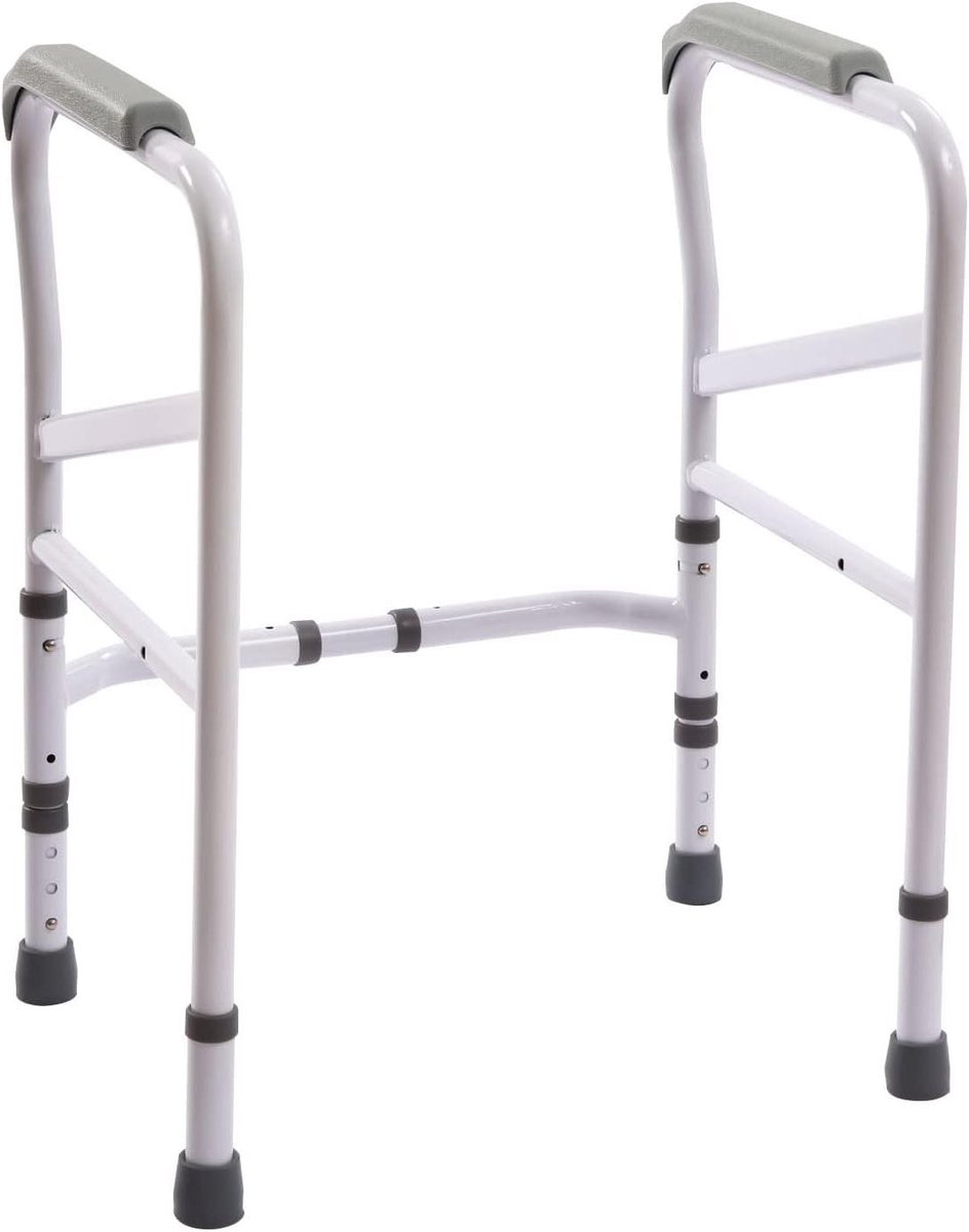 Toiletsteun - Steunframe - Veiligheid - Verstelbare Hoogte - 100 kg Draagvermogen - Wit