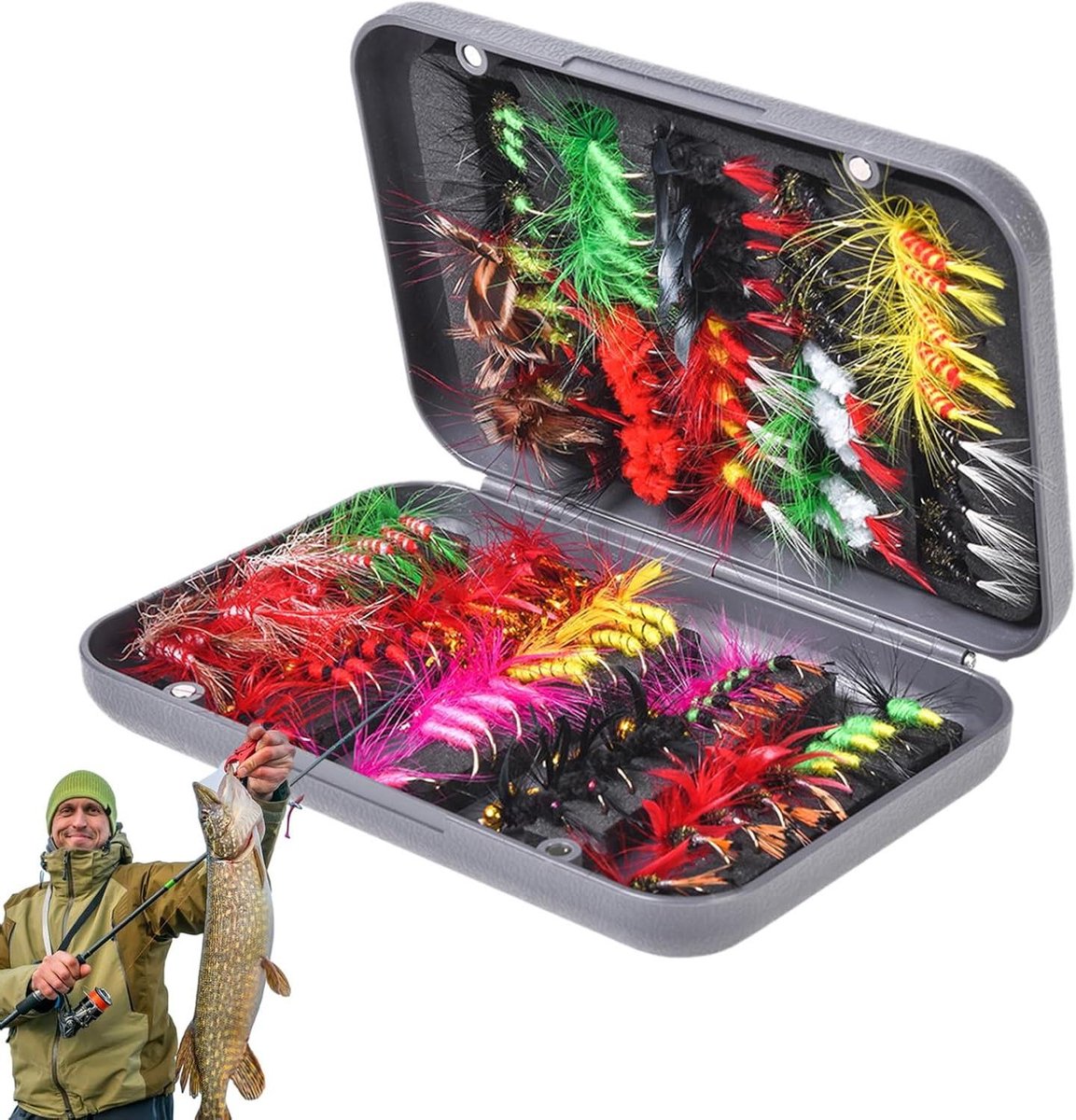 Vliegen vis aas - Zoetwater kunstaas - Vissen in meren - Realistische imitatie - 100 stuks - Multicolor