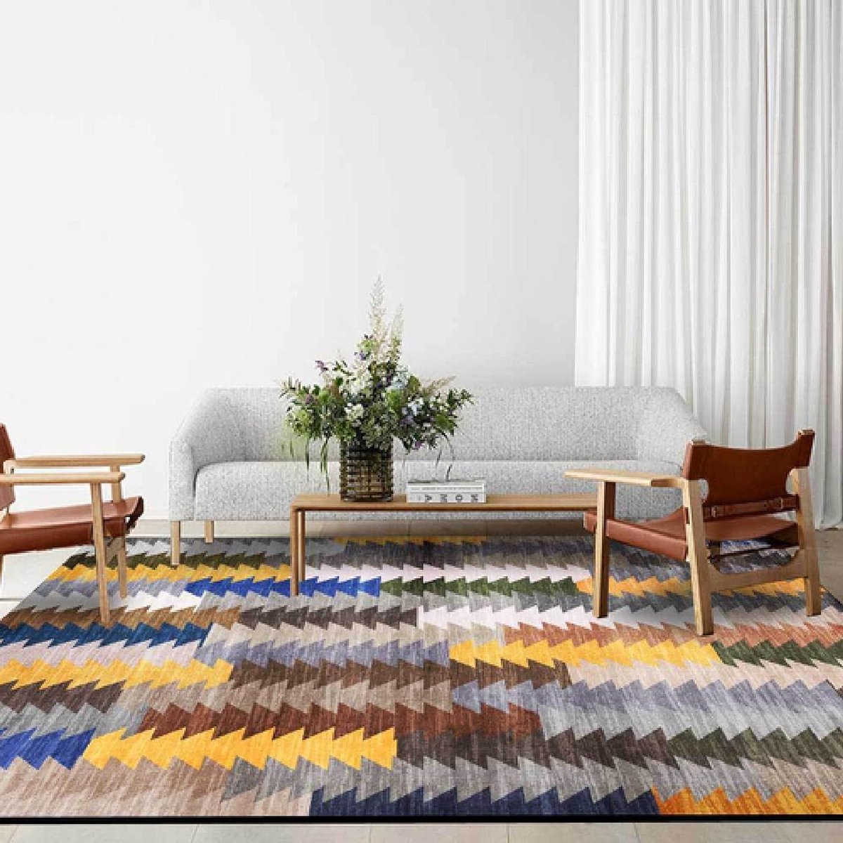 Vloerkleed - Zachte vloerbedekking - Woonkamer decoratie - Geschikt voor vloerverwarming -