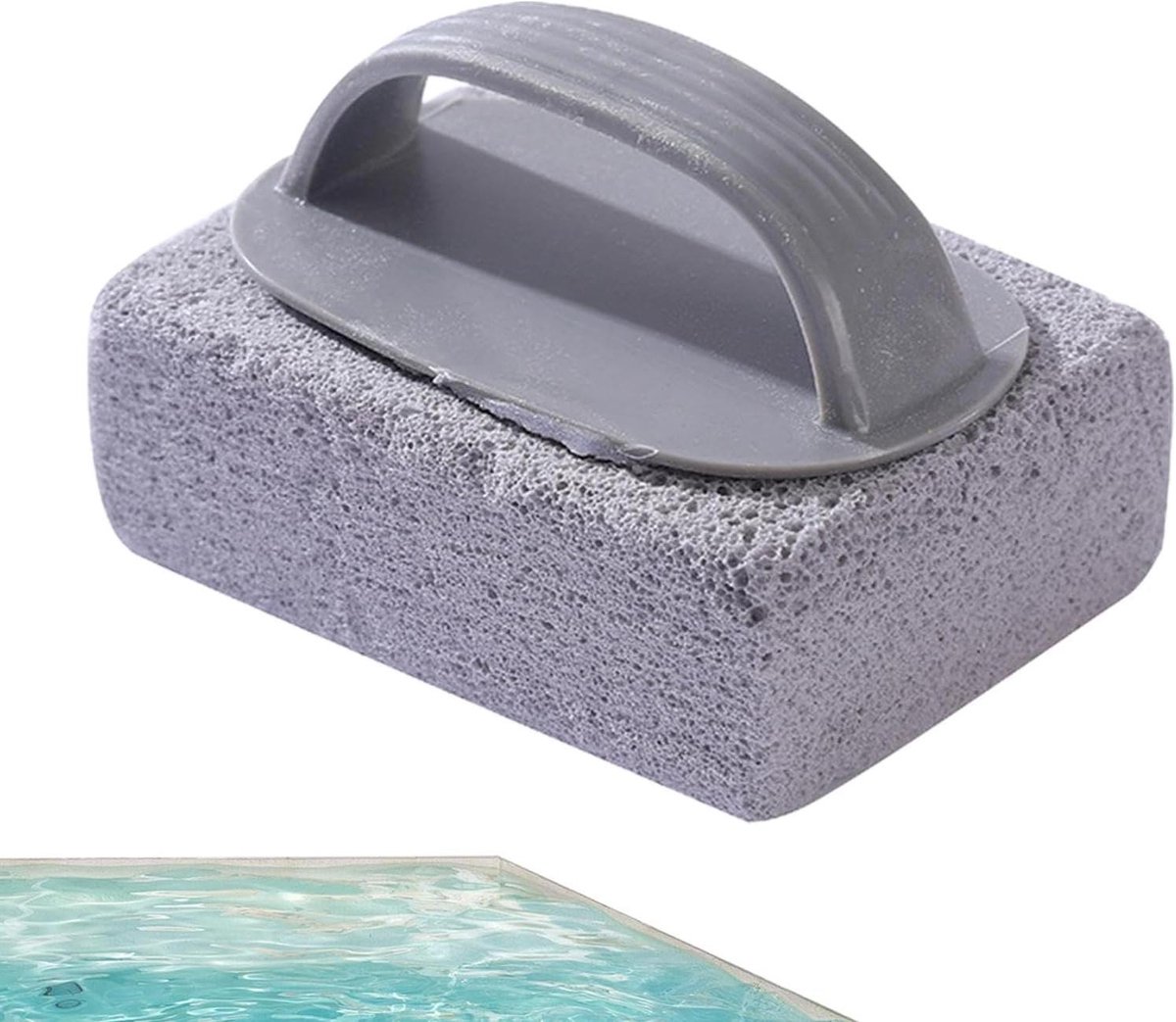 Puimsteen Zwembad - Tegelsteen Blok - Vlekken Verwijderen - Ergonomische Grip - 11 x 8 x 6 cm - Grijs