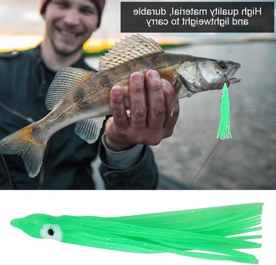 10-delige rubberen visaas in mini formaat - Squid vorm voor buitenvissen (groen) — afbeelding 5