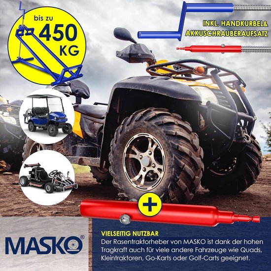 Gazontractorlift - Zitmaaier lift - Onderhoud en reparatie - Verstelbare hellingshoek - 450 kg capaciteit - Blauw — afbeelding 5