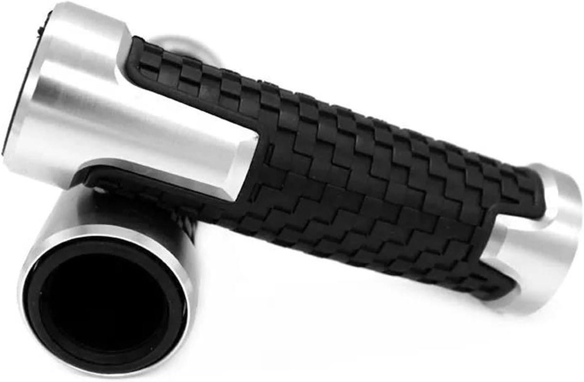 Motorfiets Stuur - Handgrepen Stuurgrepen - Comfortabel Rijden - Schokabsorberend - Universele Maat - Zilver