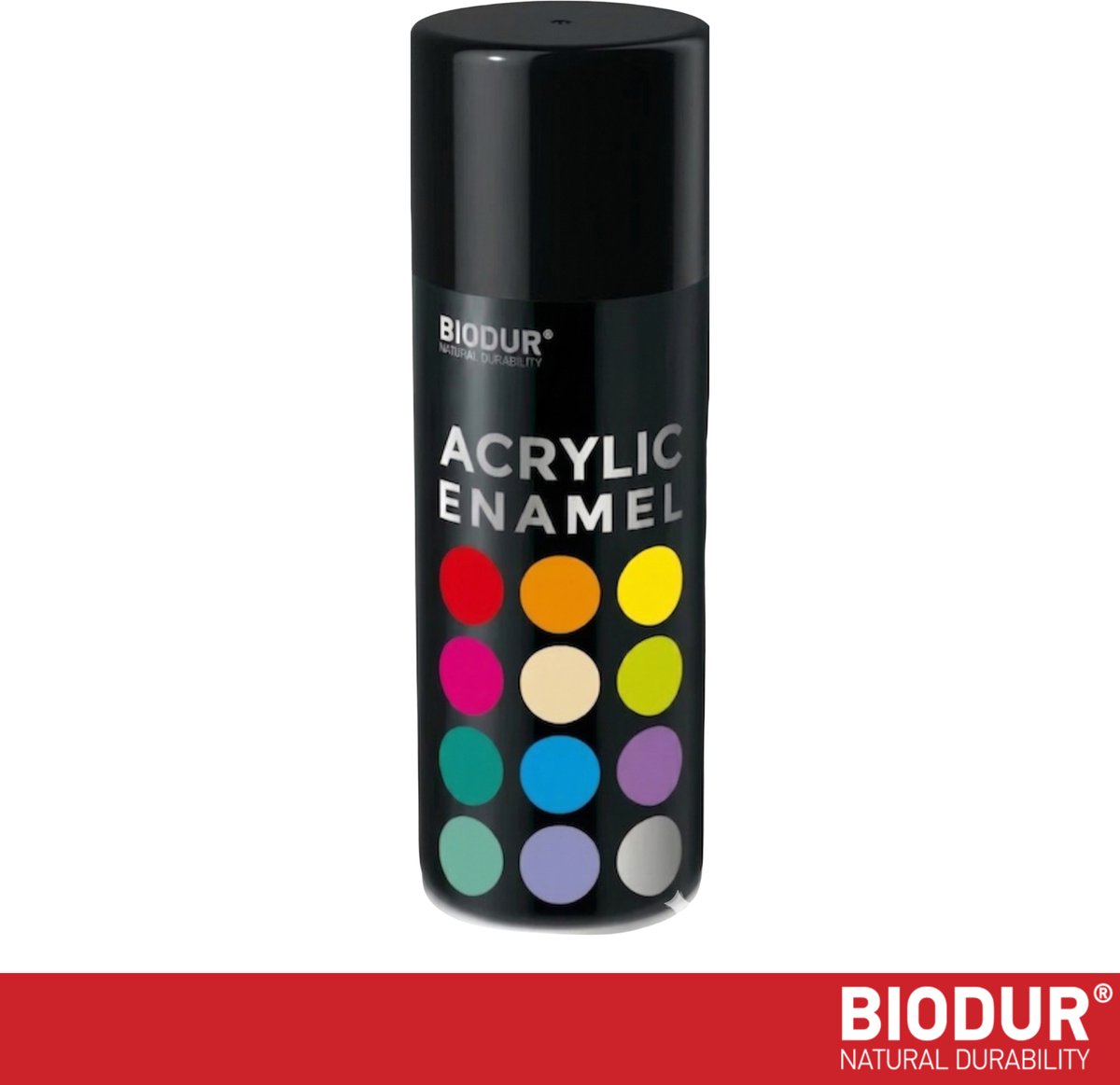 BIODUR Acrylverf - Gitzwart RAL 9005 – 400 ML – Spuitbus Mat Lak – UV en Weerbestendig - Sneldrogende Spuitverf - Voor Binnen en Buiten