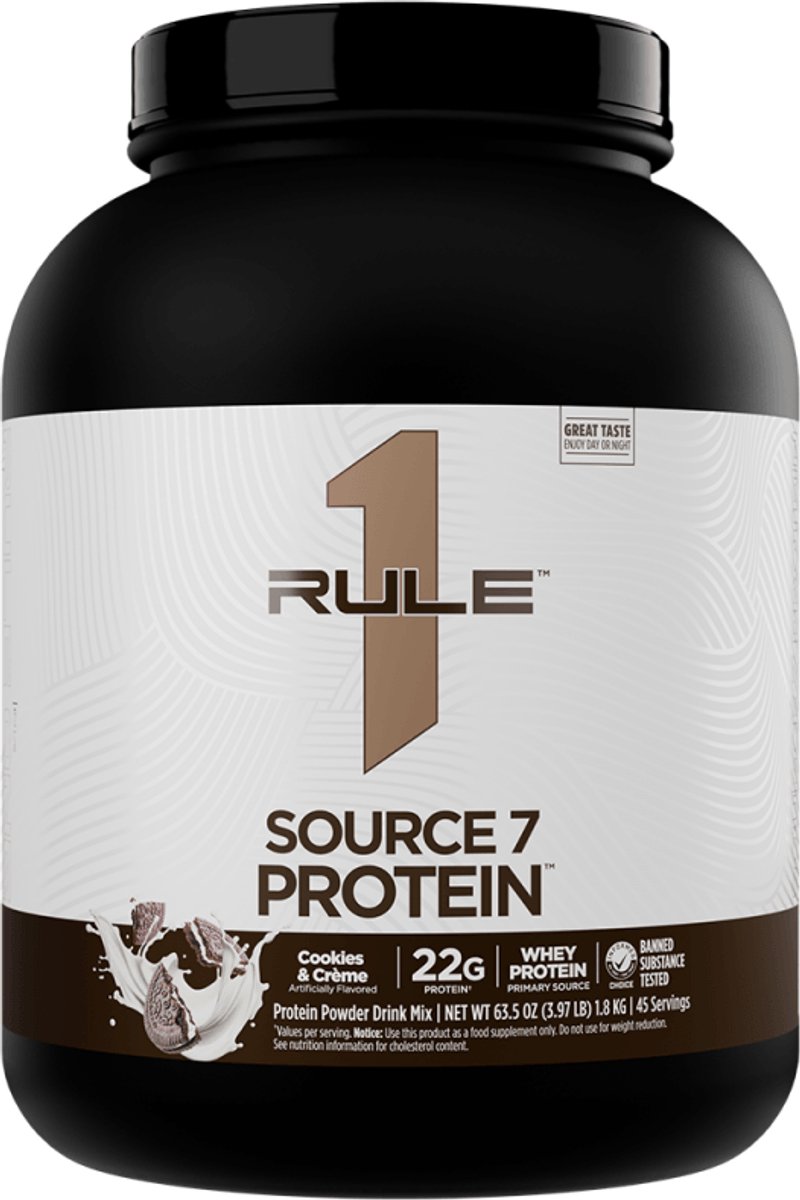 Rule1 R1 Source7 Gelato Protein (4lbs) Cookies & Creme - Eiwitten - Eiwit Mix