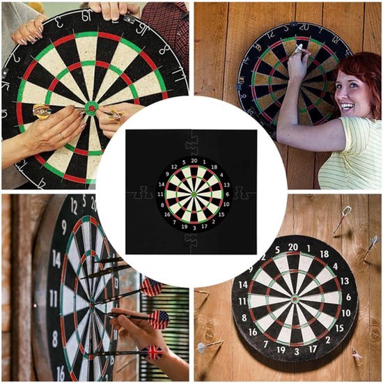 KZQ Dartbord Surround Ring 4 Delig, Vierkante Dartbord Muurbescherming voor 45 cm Dartbord, EVA Schuim Beschermrand met Eenvoudige Montage, Zwart 71x71x3 cm van kzq — afbeelding 3