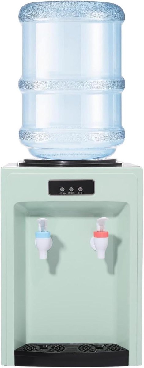 Elektrische Waterdispenser - Waterkoeler Warm Koud - Direct Drinkwater - Ruimtebesparend Ontwerp - Voor 5-20L Emmer - Zwart Groen