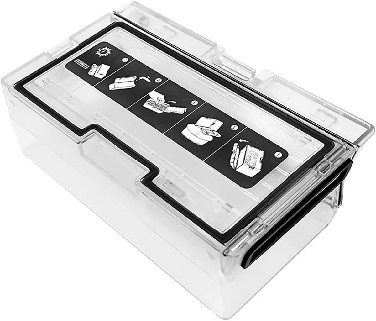 Stofcontainer Vervanging - Opvangbak Onderdeel - Robotstofzuiger Onderhoud - Gemaakt van kwaliteitsmateriaal - 21 x 15 x 6 cm - Wit