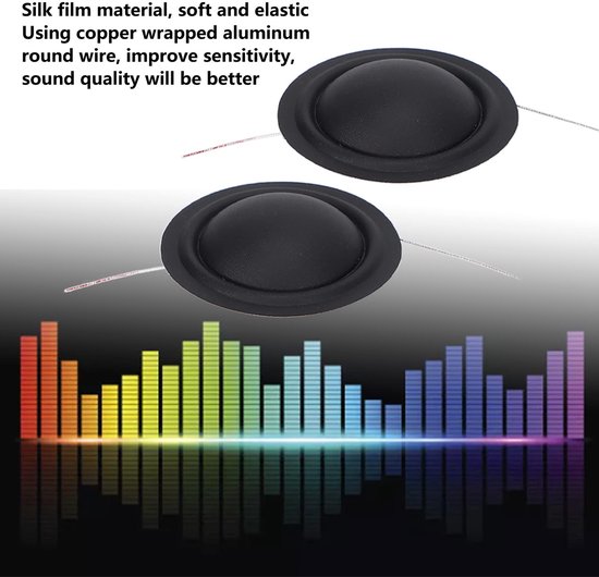 Solidchoice - Dailygoody - Aluminium Tweeter - Audio Vervanging - 25mm - Hoge Geluidskwaliteit - Ronde Draad - Geschikt voor Speakers - Film Dome — afbeelding 5
