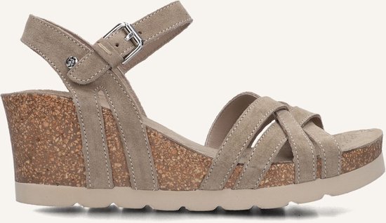 Panama Jack Vera Sandalen - Met Sleehak - Dames - Taupe - Maat 38