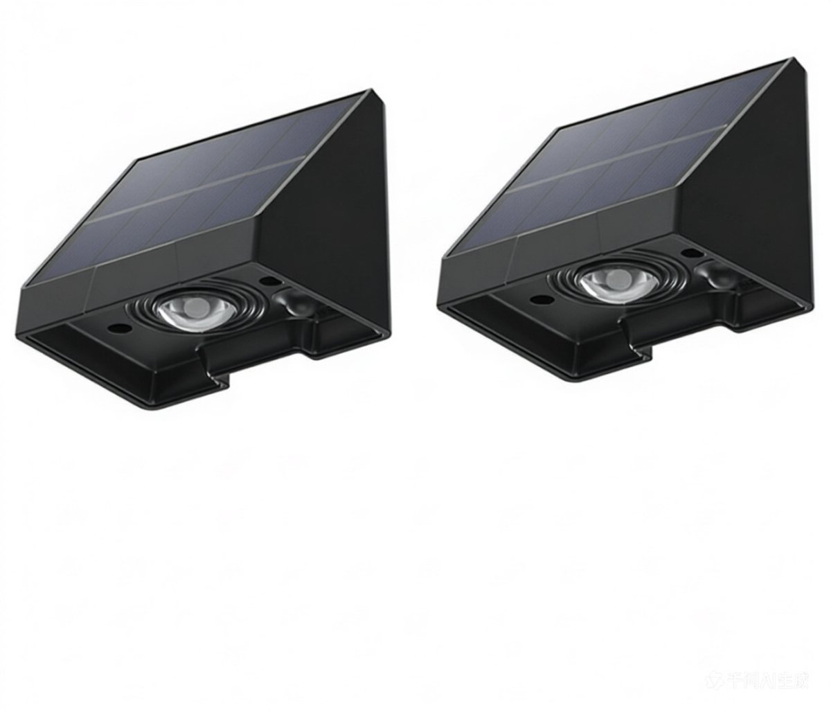 carmdering - Solar Lamp - Schuttinglamp - Buitenlamp - Set van 2, IP65, 4-6 uur laden, 6-10 uur licht - Met lens voor V-vormige straal - Eén minuut installatie, met schroeven of tape - Automatisch aan/uit, groen en duurzaam
