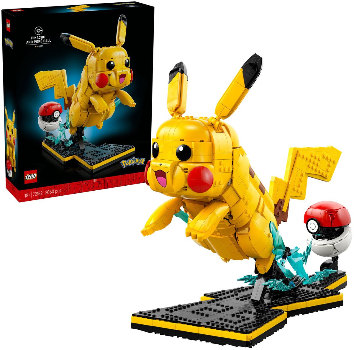 LEGO Pokémon Pikachu en Pokéball Bouwpakket voor Volwassenen en Woondecoratie - 72152 – foto 7