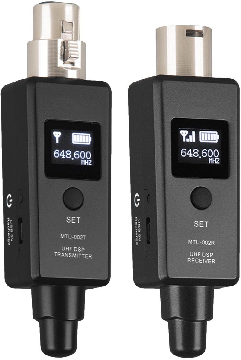 Allecto - Draadloze microfoonzender - Oplaadbare microfoon - Tot 30 meter bereik - Zwart - Geschikt voor PA-systemen - Ideaal voor camera's en audi...