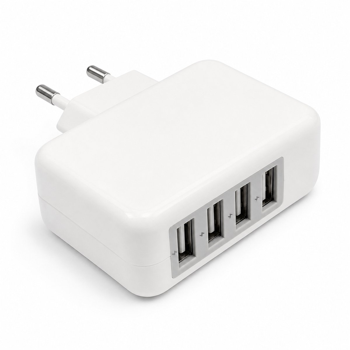 Gebra 4 Poorts USB Oplader 4.5A – Snellader met Smart IC – 4x USB Charger – Universele Adapter 220V – Wit