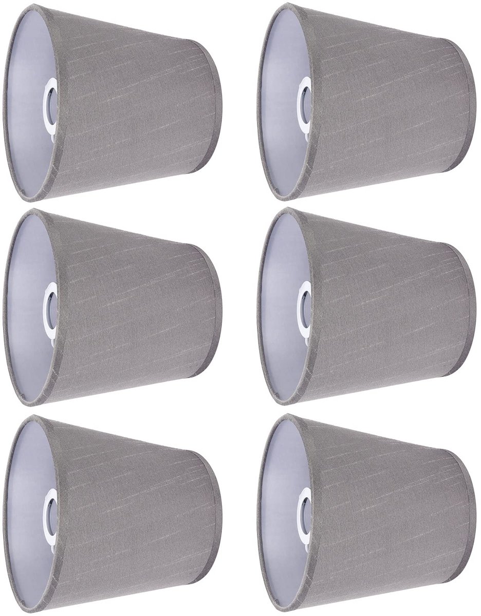 Allecto - Lampenkappen - Moderne lampenkappen voor wand- en hanglampen - Grijze kleur - E14 fitting - Geschikt voor diverse lampen - Decoratief en ...