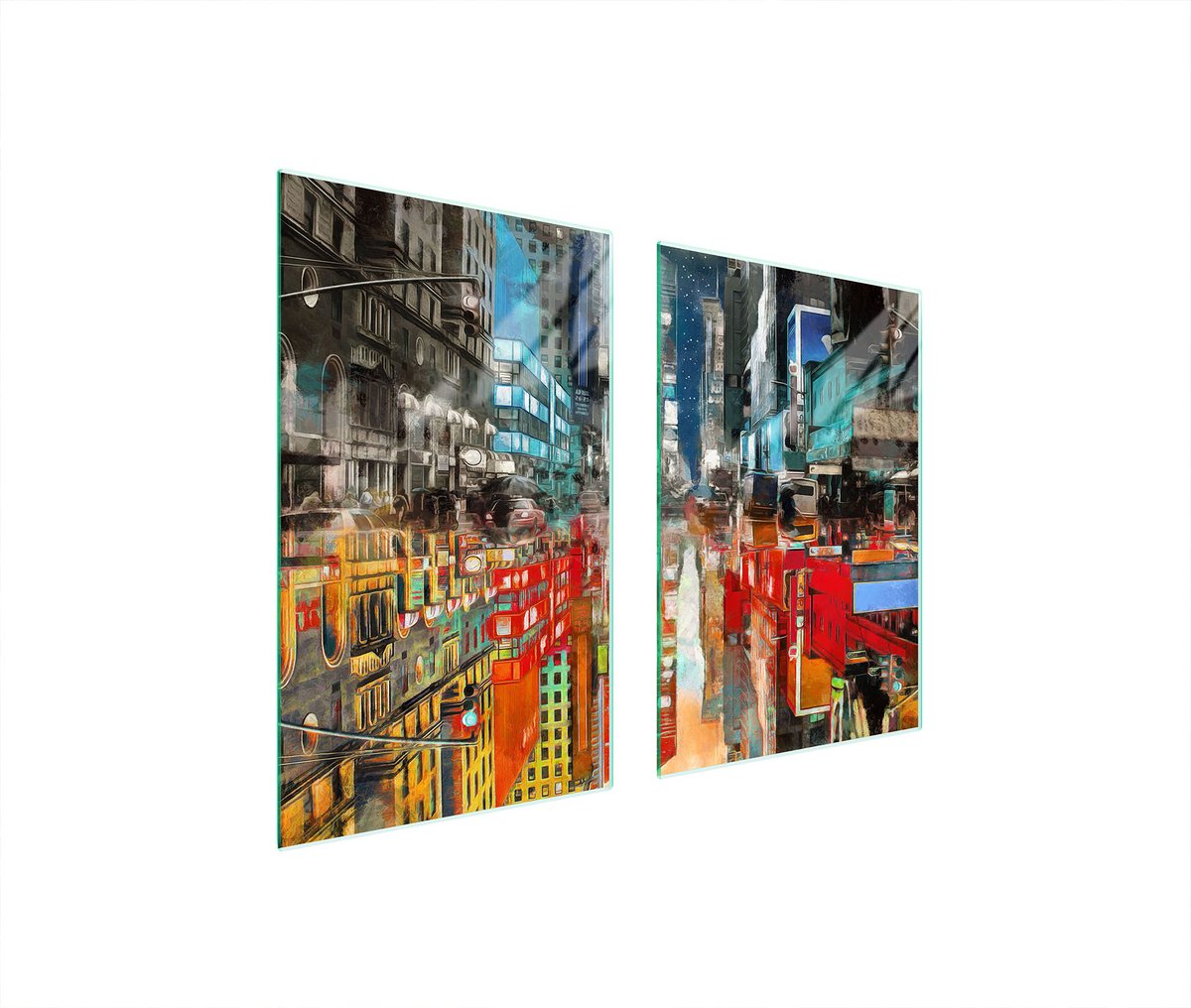 TMK ArtDeko Serie - Snijplank van gehard glas - Stadsmotief - 65x52 cm