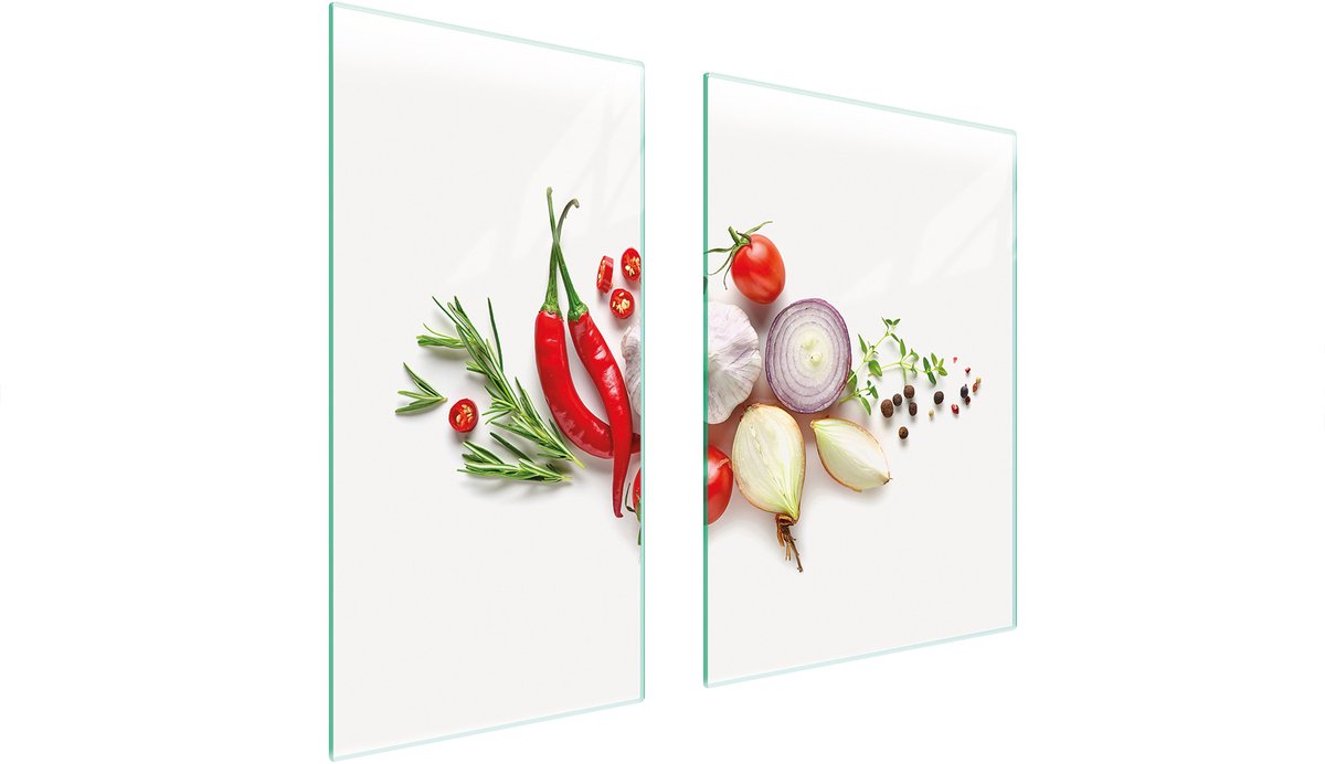 TMK ArtDeko - Snijplank - Glas - 75x52 cm - Groente Motief