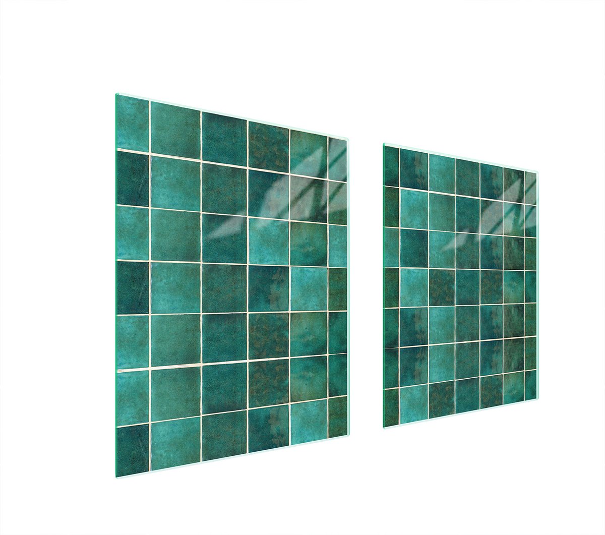 TMK ArtDeko - Glazen Beschermplaat - 85x52 cm - Groen