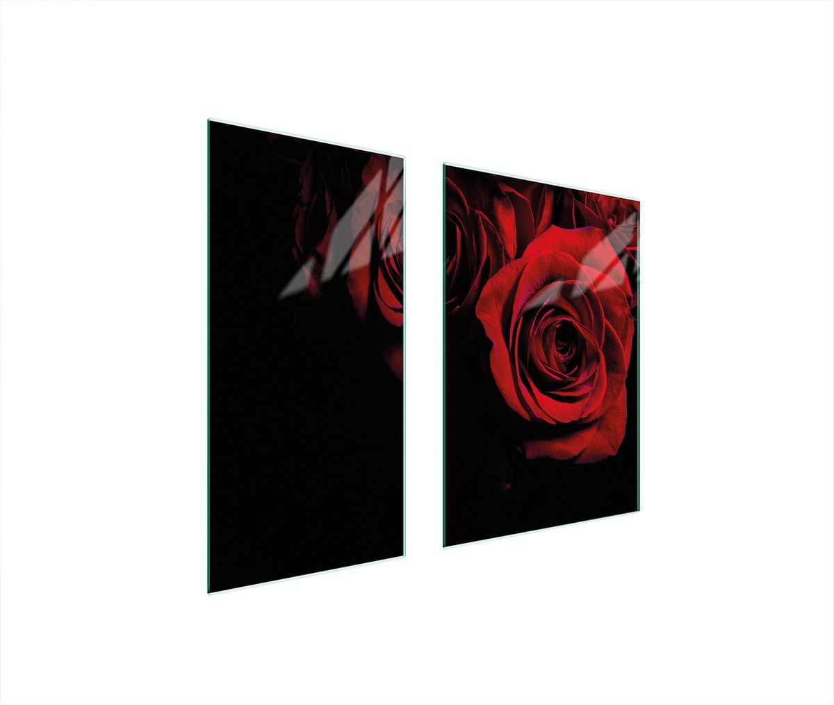 TMK ArtDeko Serie - Snijplank van Geharde Glas - 75x52 cm - Motief Róża
