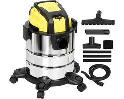 Casa Living 3-in-1 Waterstofzuiger - Nat & Droog - 1200W Krachtig - 20L RVS Tank - Blaasfunctie - Met Accessoires - Geel
