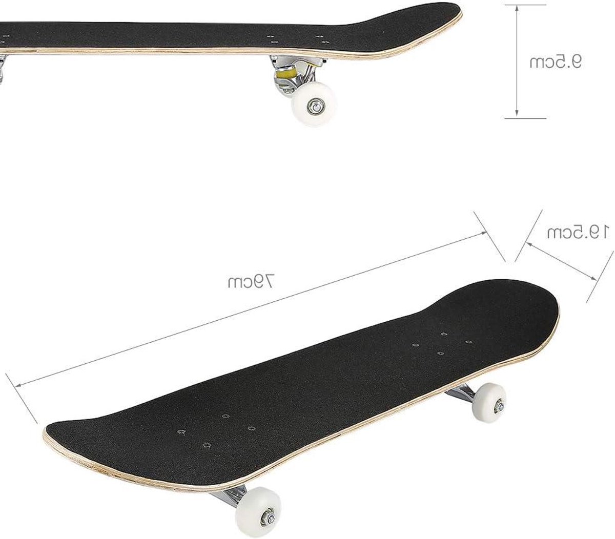 Skateboard Compleet Longboard Beginners Outdoor Cruisen 9 Lagen Esdoornhout 79 cm Lengte Met Print