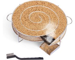 Ronde Rookgenerator van RVS voor Koud Roken, Ideaal voor BBQ, Grill en Rookoven van 18 cm