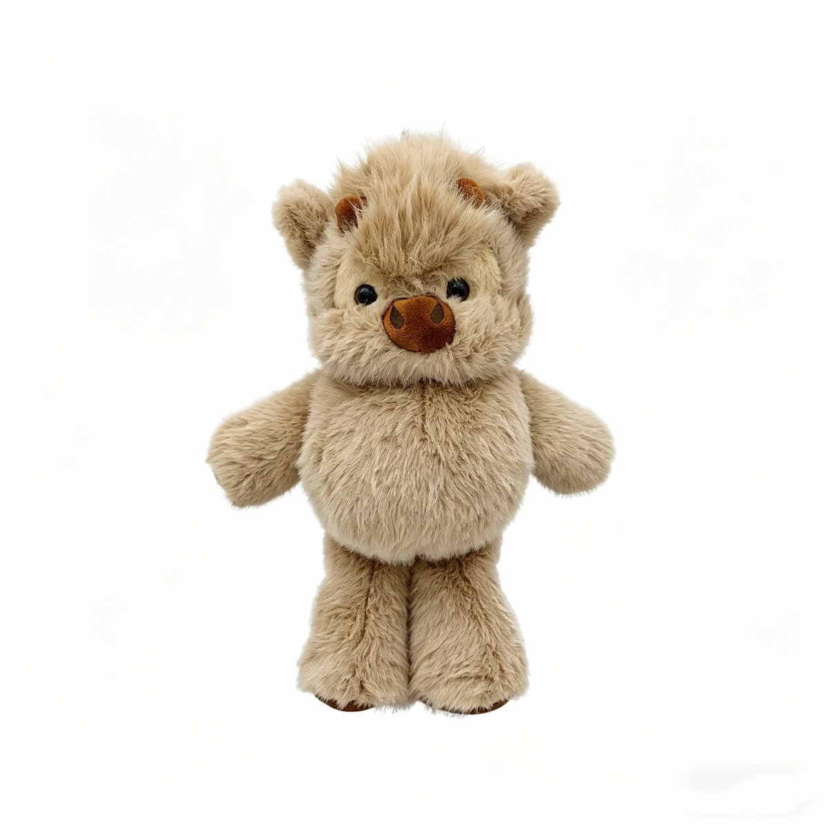 Kraftverdia Pluche Knuffel – Hooglandkoe Pop – 45cm – Schattige Hooglandkoe Knuffel – Schattig – Zacht – Comfortabel – Cadeau voor kinderen ter ontspanning en verzachting van emoties – Bruin