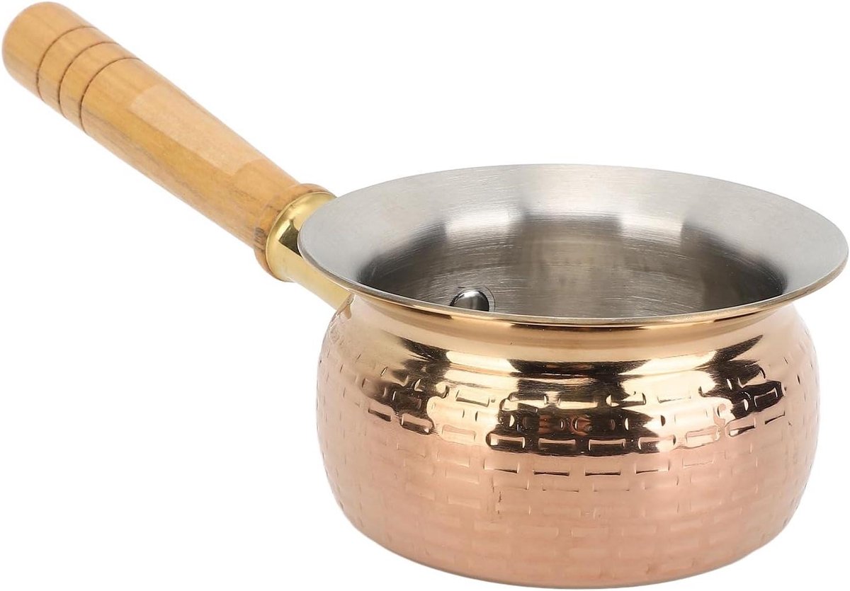 Boterwarmer pan - Steelpan - Koken en smelten - Hittebestendig handvat - 28 cm - Zilver