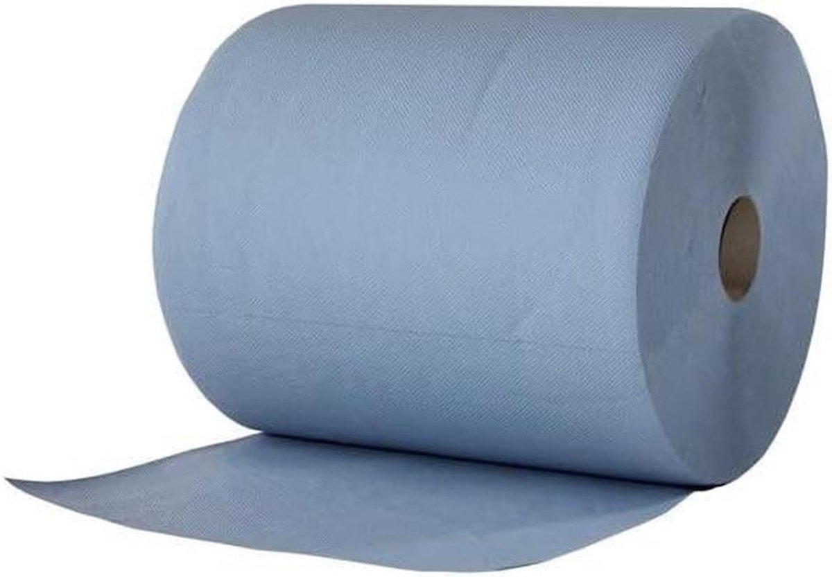 Poetspapier blauw - Keukenrol - Huishoudelijk gebruik - 3-laags dikte - 2 rollen 500 vel - Blauw