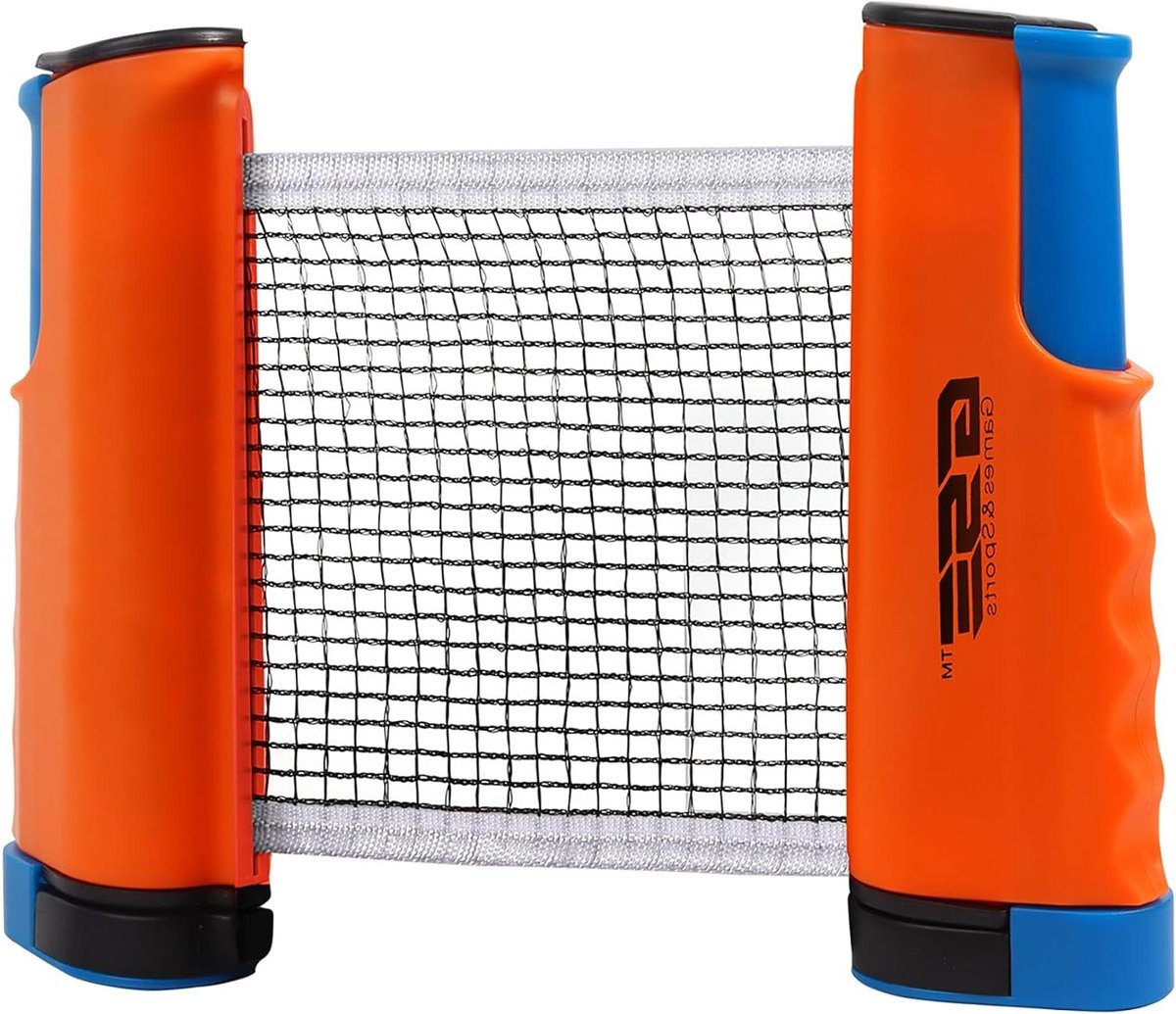 Tafeltennisnet - Draagbaar Net - Tafeltennis Spelen - Intrekbaar en Verstelbaar - Tot 190 cm - Oranje