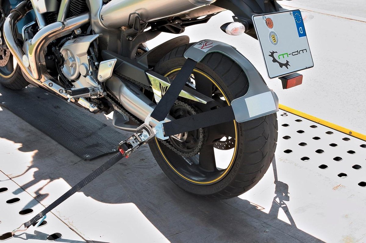 Motorfiets Sjorband - Transportbeveiliging Motor - Motortransport Zekeren - Met Drukratel - 50 mm Breed - Zwart