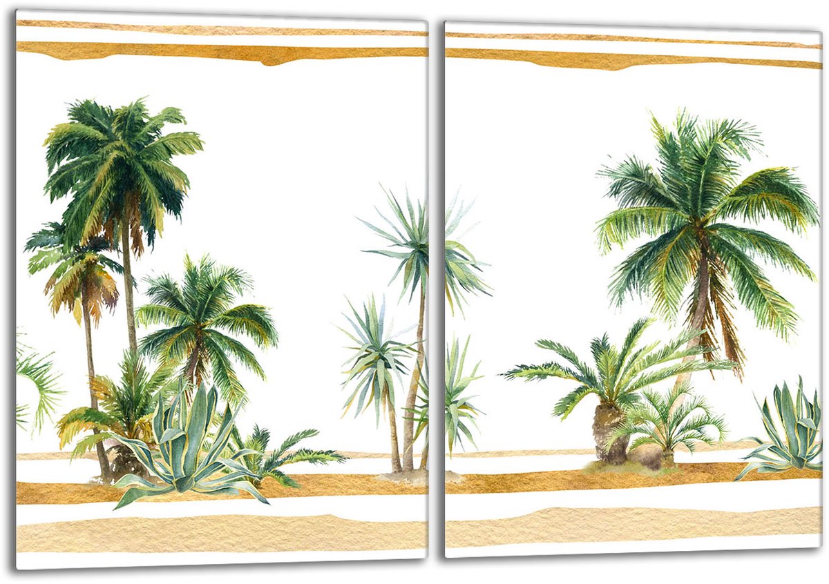 TMK ArtDeko - Glasplaat Bescherming - 40x52 - Palmen - Veilig - Duurzaam